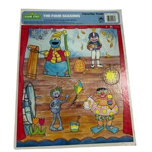 Vintage 1988 Sesame Street The Four Seasons Frame Tray Puzzle